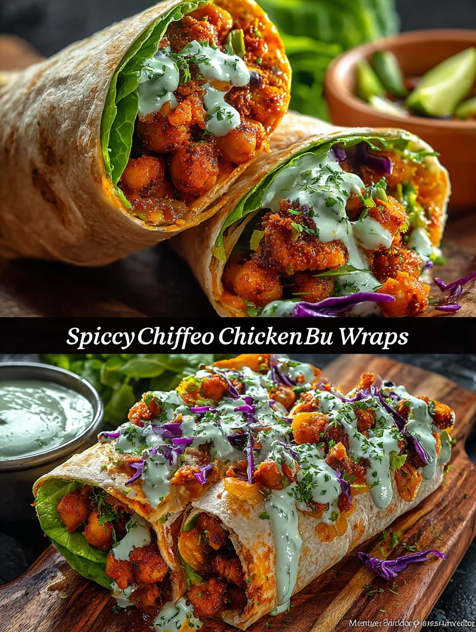 Spicy Buffalo Chickpea Wraps