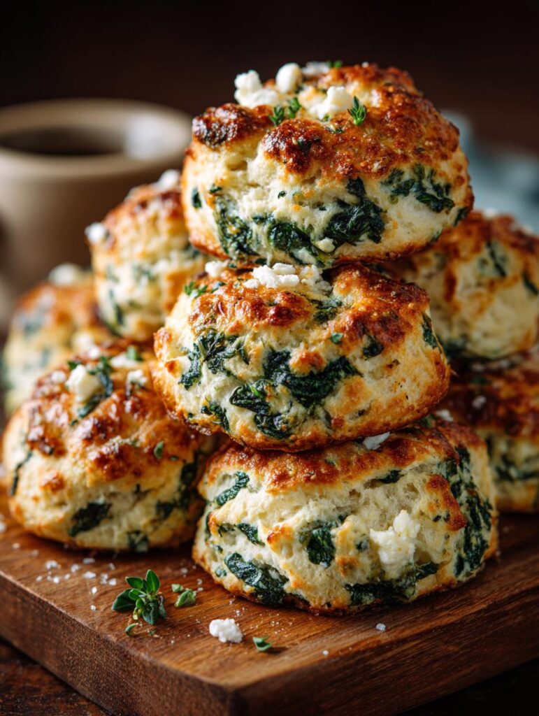 Spinach Feta Biscuits High