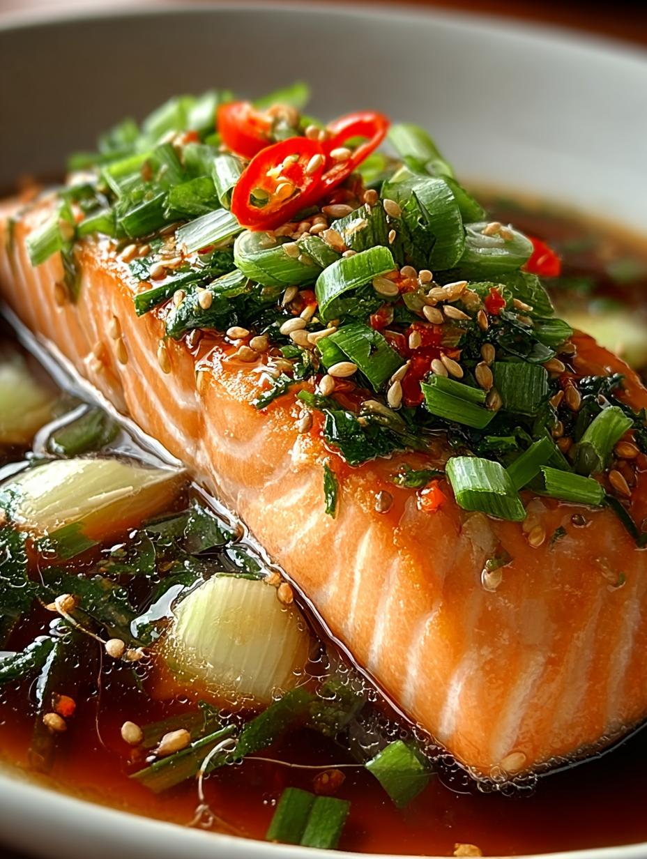 Steamed Salmon Shanghai Style: 5 Quick, Healthy Steps - Steamed Salmon Shanghai Style - main visual representation