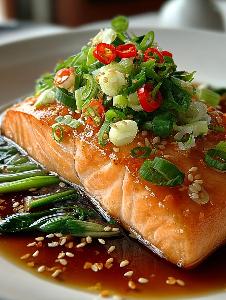 Steamed Salmon Shanghai Style