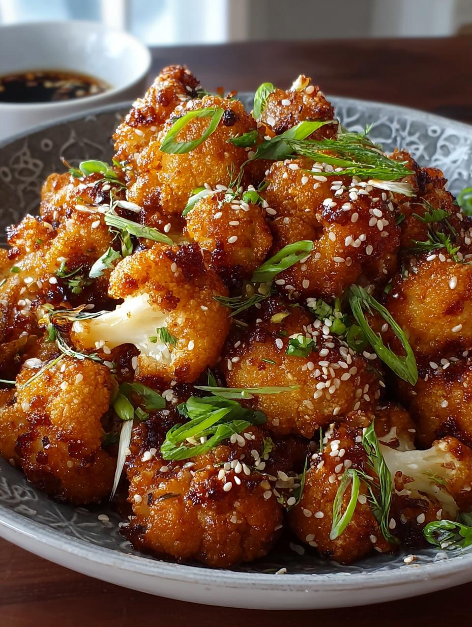 Delicious Sticky Honey Garlic Cauliflower Recipe - Sticky Honey Garlic Cauliflower - main visual representation