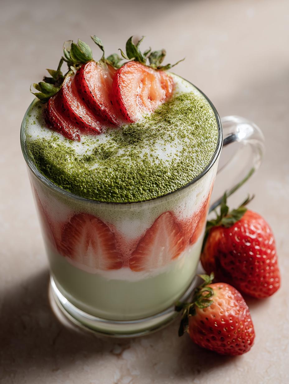 Strawberry Matcha Latte Creamy