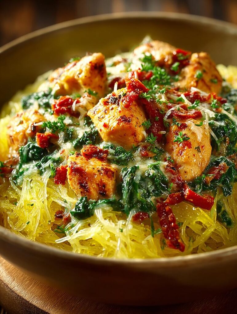 Tuscan Chicken Spaghetti Squash