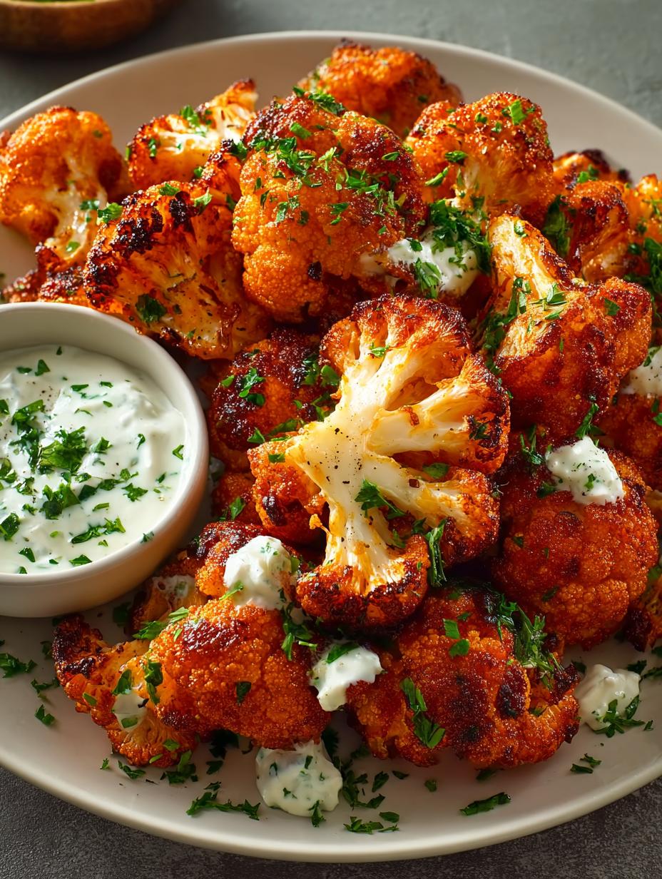 Crispy Vegan Buffalo Cauliflower Bites You Need - Vegan Buffalo Cauliflower - additional detail