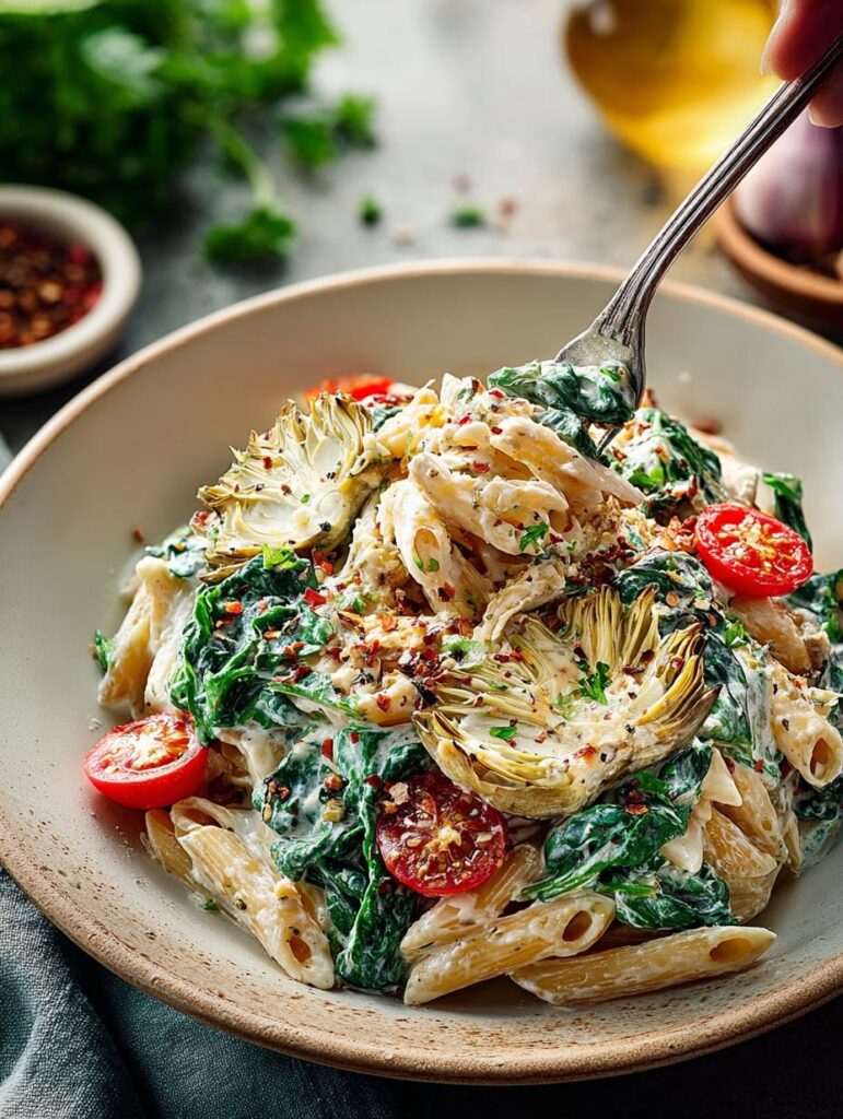Vegan Spinach Artichoke Pasta