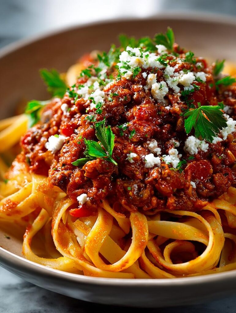 Vegetarian Hearty Bolognese with
