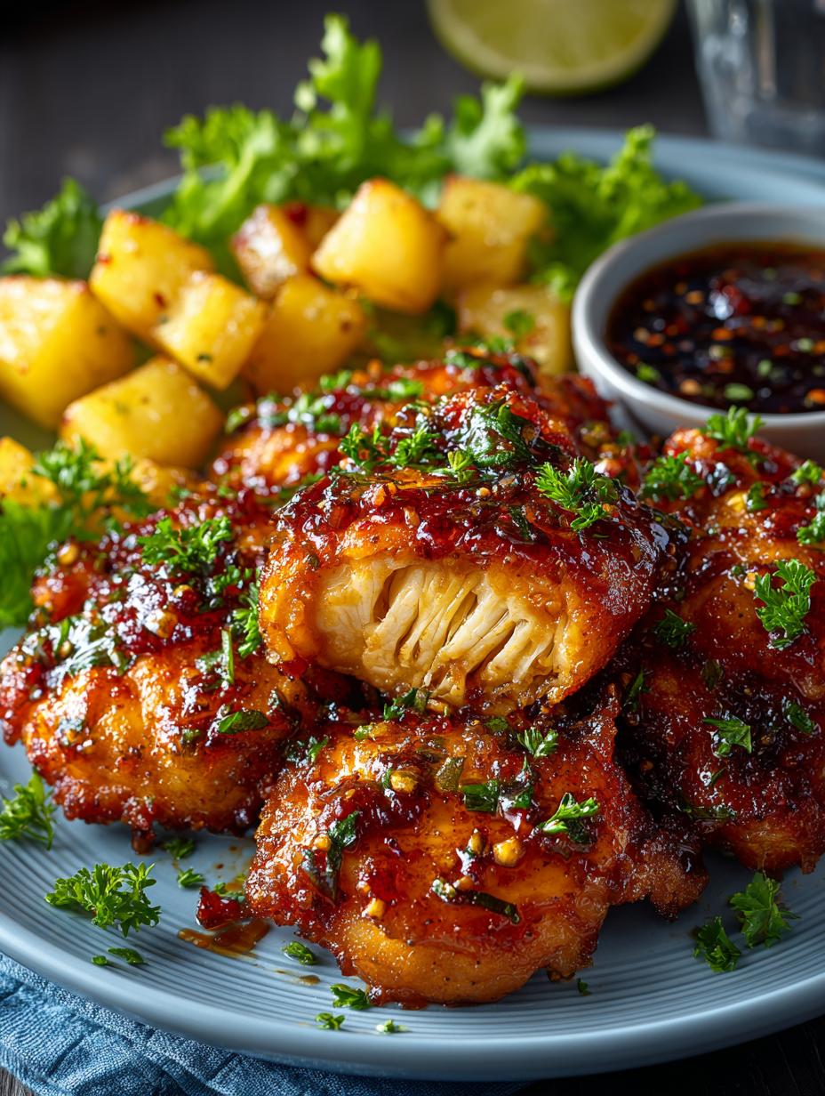 Air Fryer Honey Dijon Chicken Thighs with Pineapple Glaze - Air Fryer Honey Dijon - additional detail
