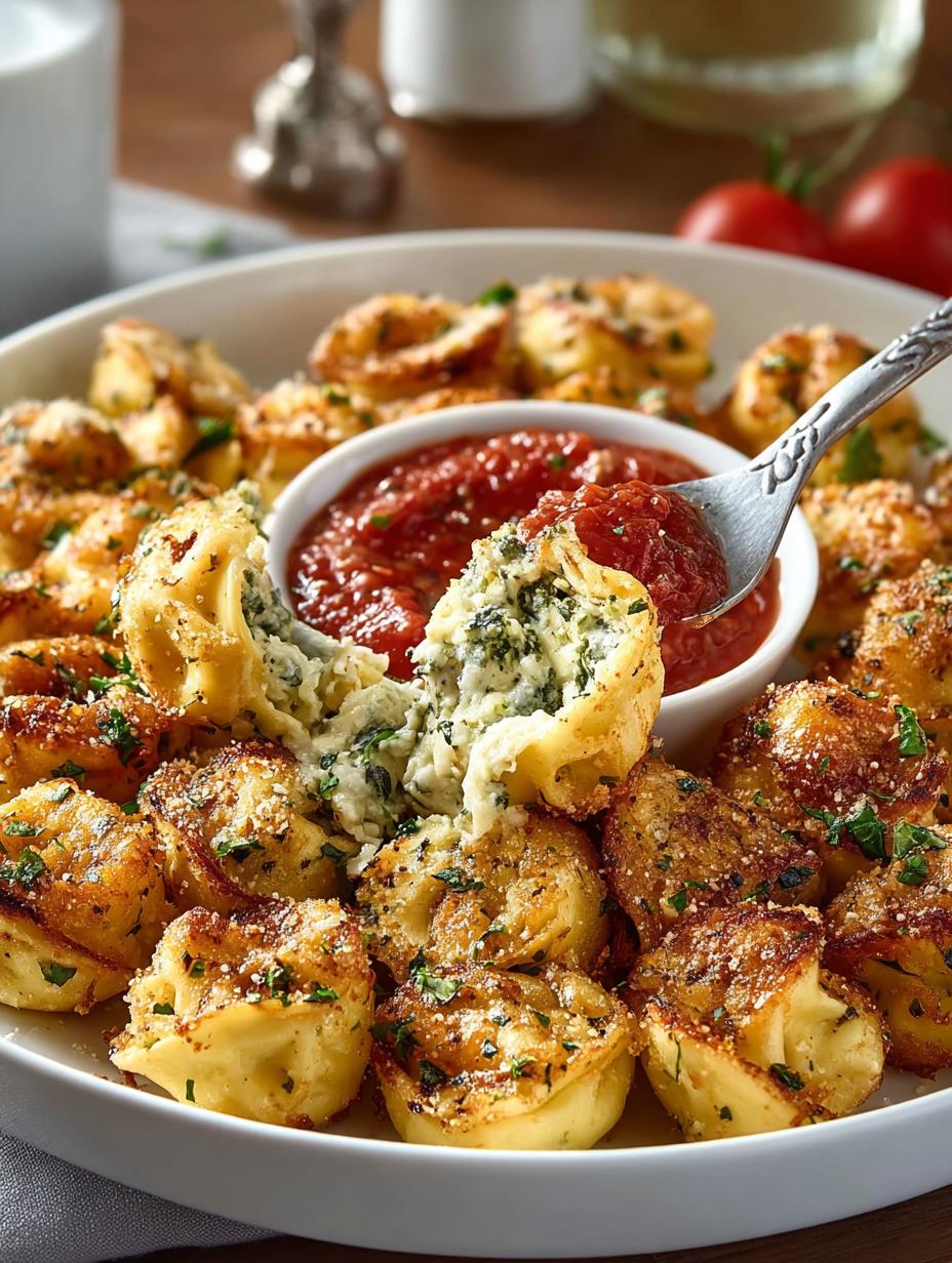 Baked Tortellini Bites with Crispy Cheesy Goodness - Baked Tortellini Bites with - additional detail