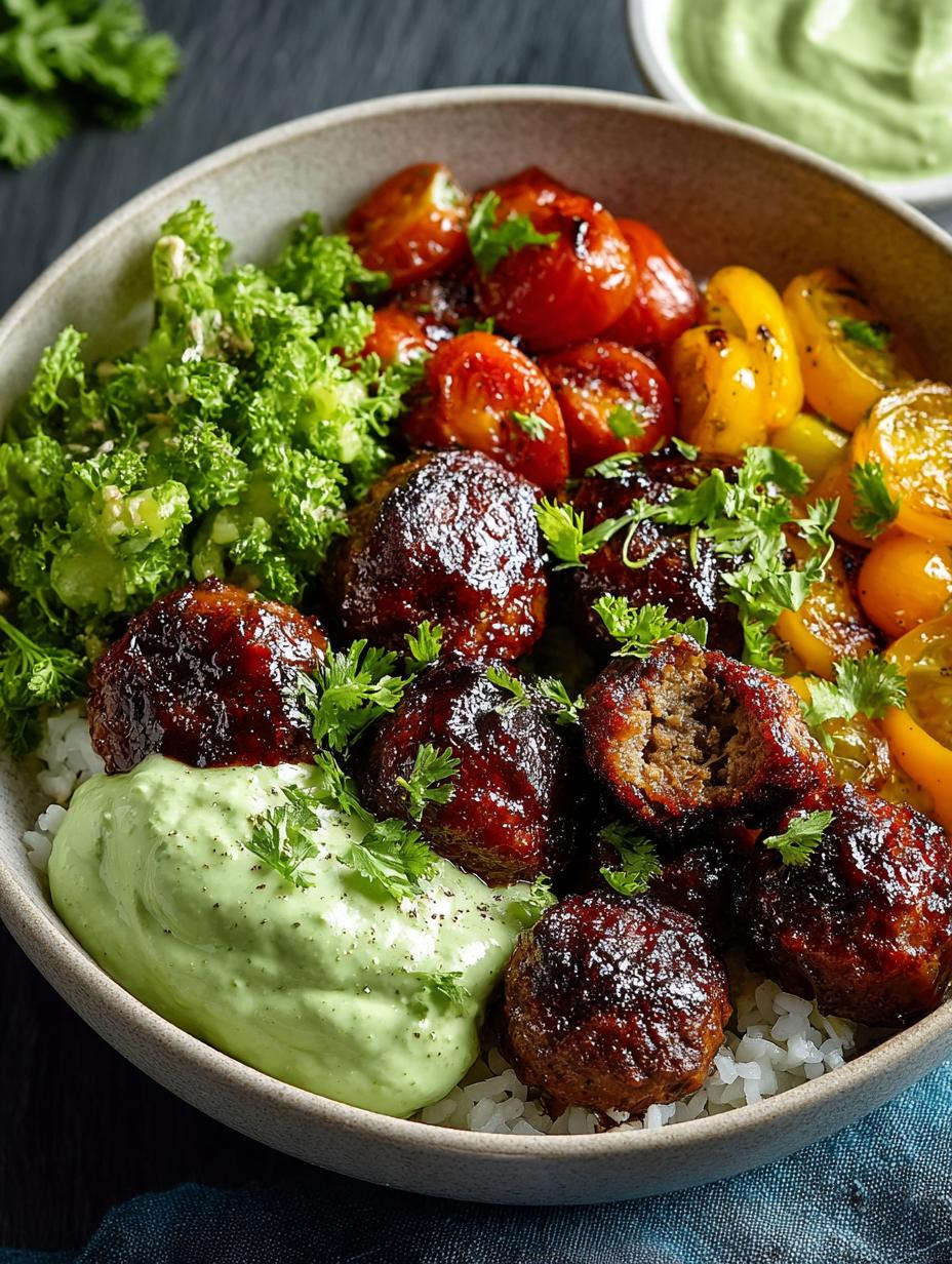 Barbecue Meatball Bowls with