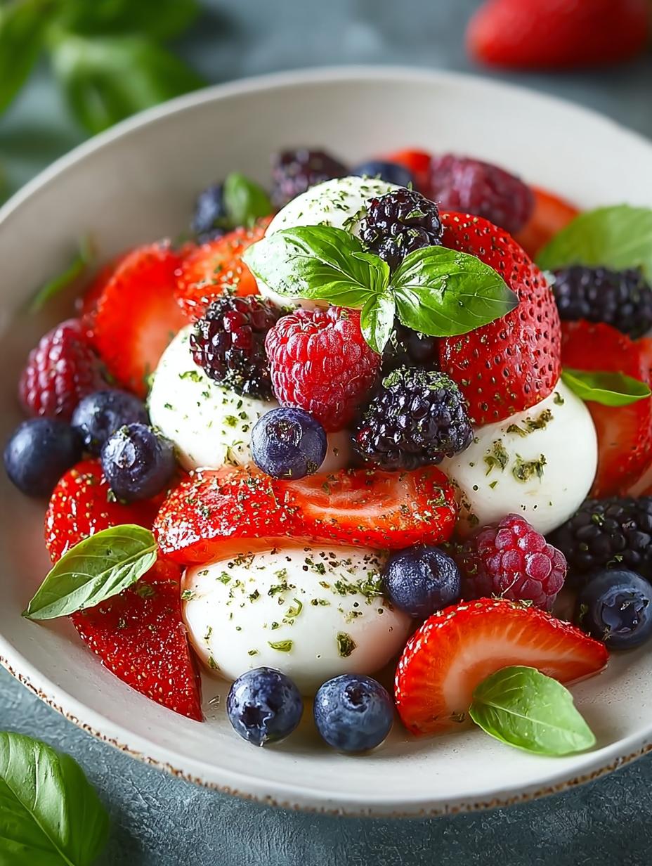 Berry Caprese Salad: 7 Ways to Brighten Your Summer - Berry Caprese Salad - additional detail