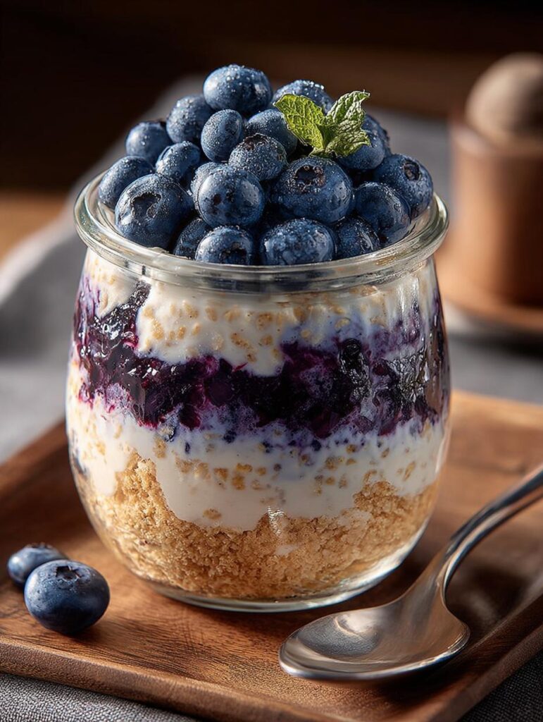 Blueberry Cheesecake Overnight Oats