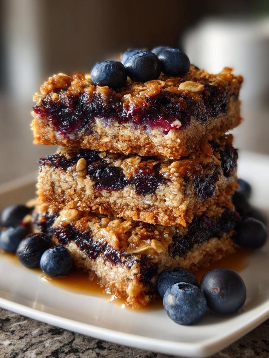 Delicious Blueberry Oat Breakfast Bars: 12 Bars You’ll Love - Blueberry Oat Breakfast Bars - main visual representation