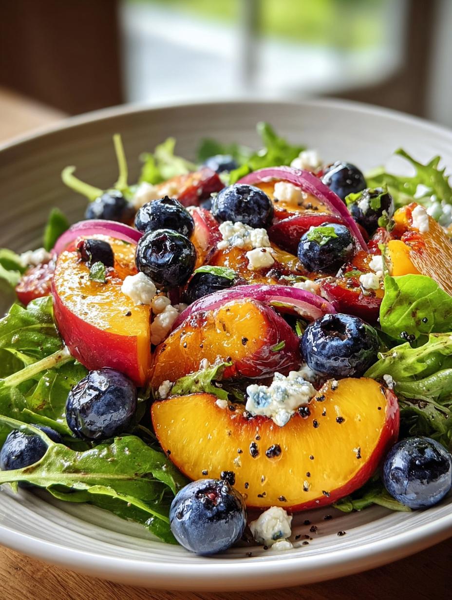 Delicious Blueberry Peach Feta Salad for Summer 5 Delicious Blueberry Peach Feta Salad for Summer - Blueberry Peach Feta Salad - main visual representation