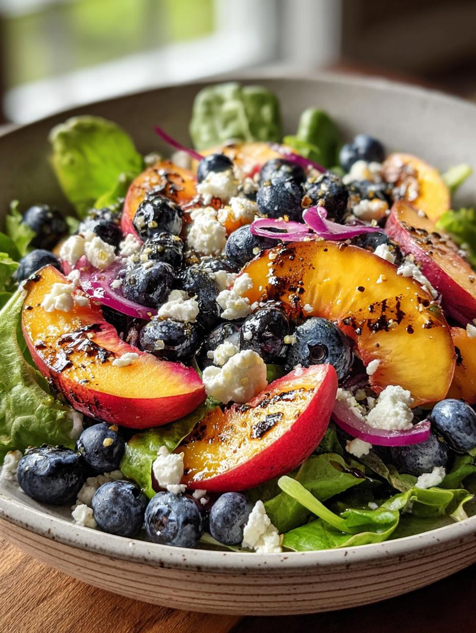 Delicious Blueberry Peach Feta Salad for Summer 6 Delicious Blueberry Peach Feta Salad for Summer - Blueberry Peach Feta Salad - additional detail