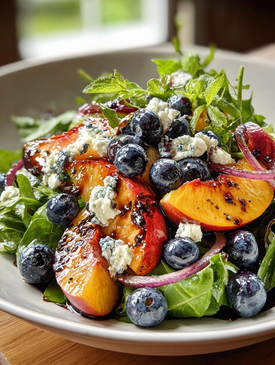 Blueberry Peach Feta Salad