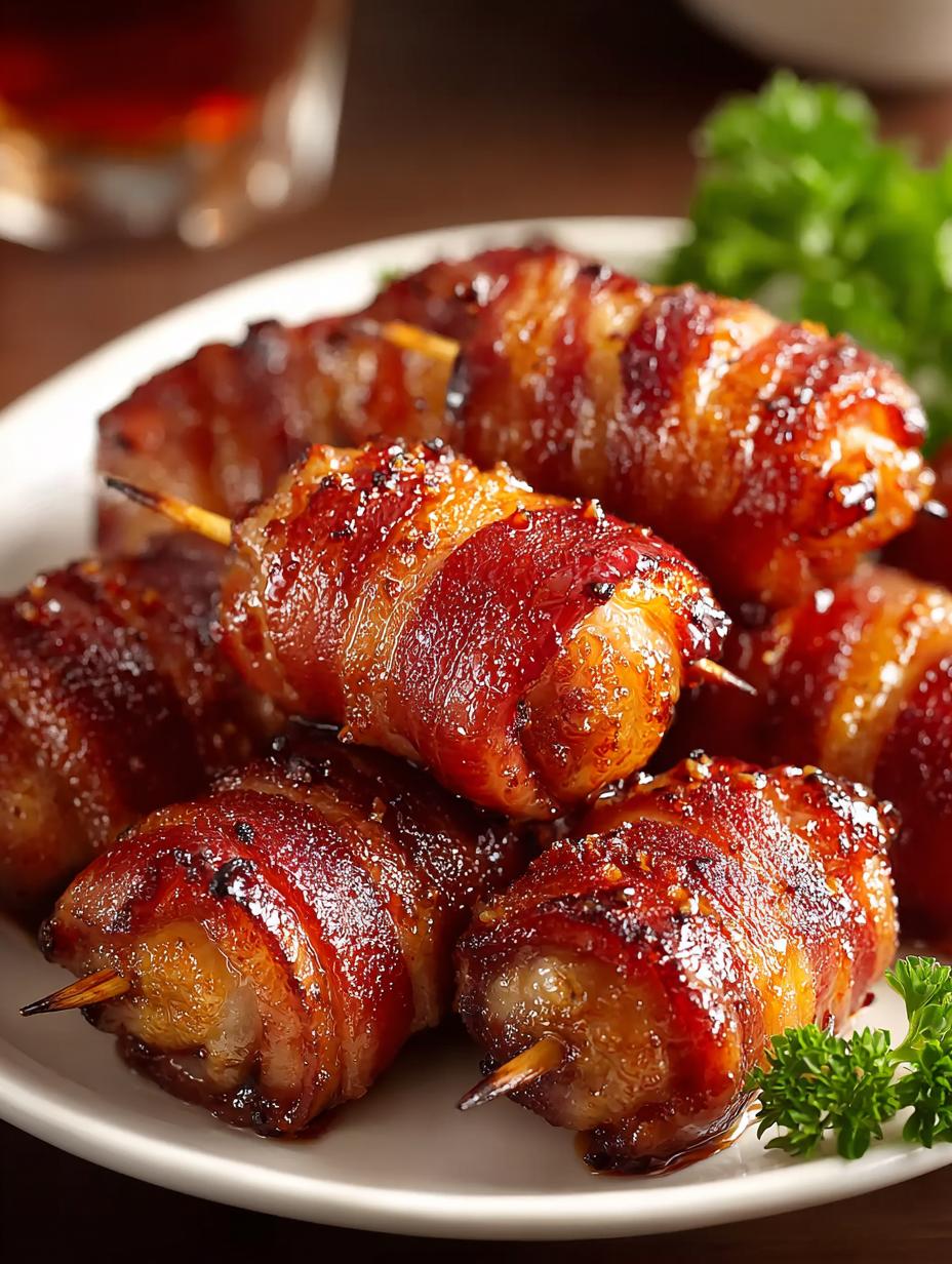 Brown Sugar Bacon Wrapped Smokies: 3-Ingredient Bliss - Brown Sugar Bacon Wrapped - main visual representation
