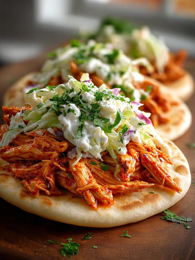 Buffalo Chicken Pitas with