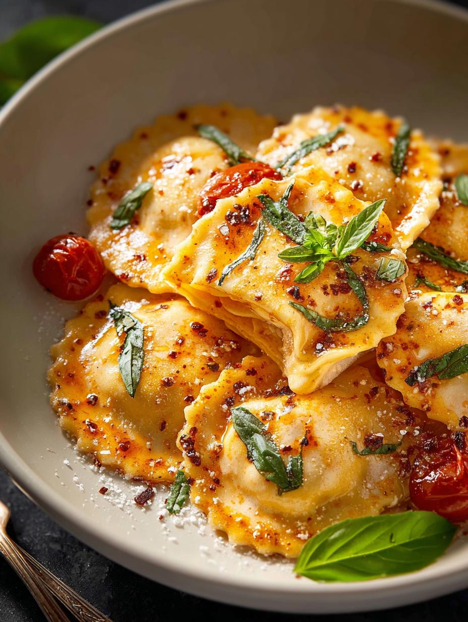 Cheese Ravioli with Sun-Dried Tomato Pesto Sauce Recipe - Cheese Ravioli with Sun - additional detail