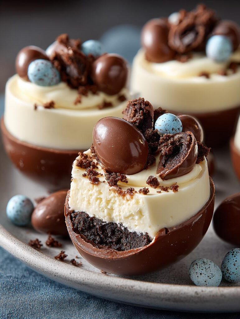 Cheesecake Filled Chocolate Eggs