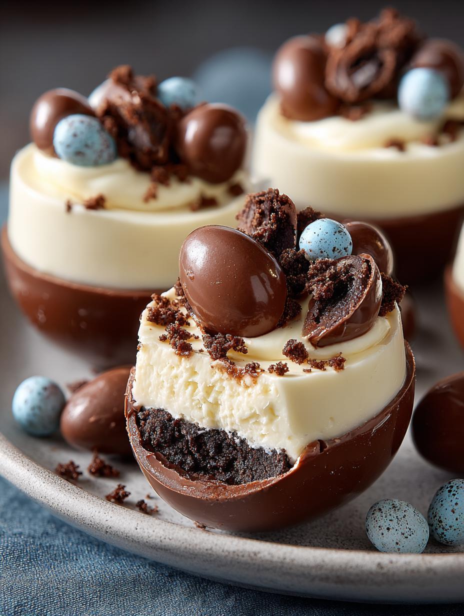Cheesecake Filled Chocolate Eggs