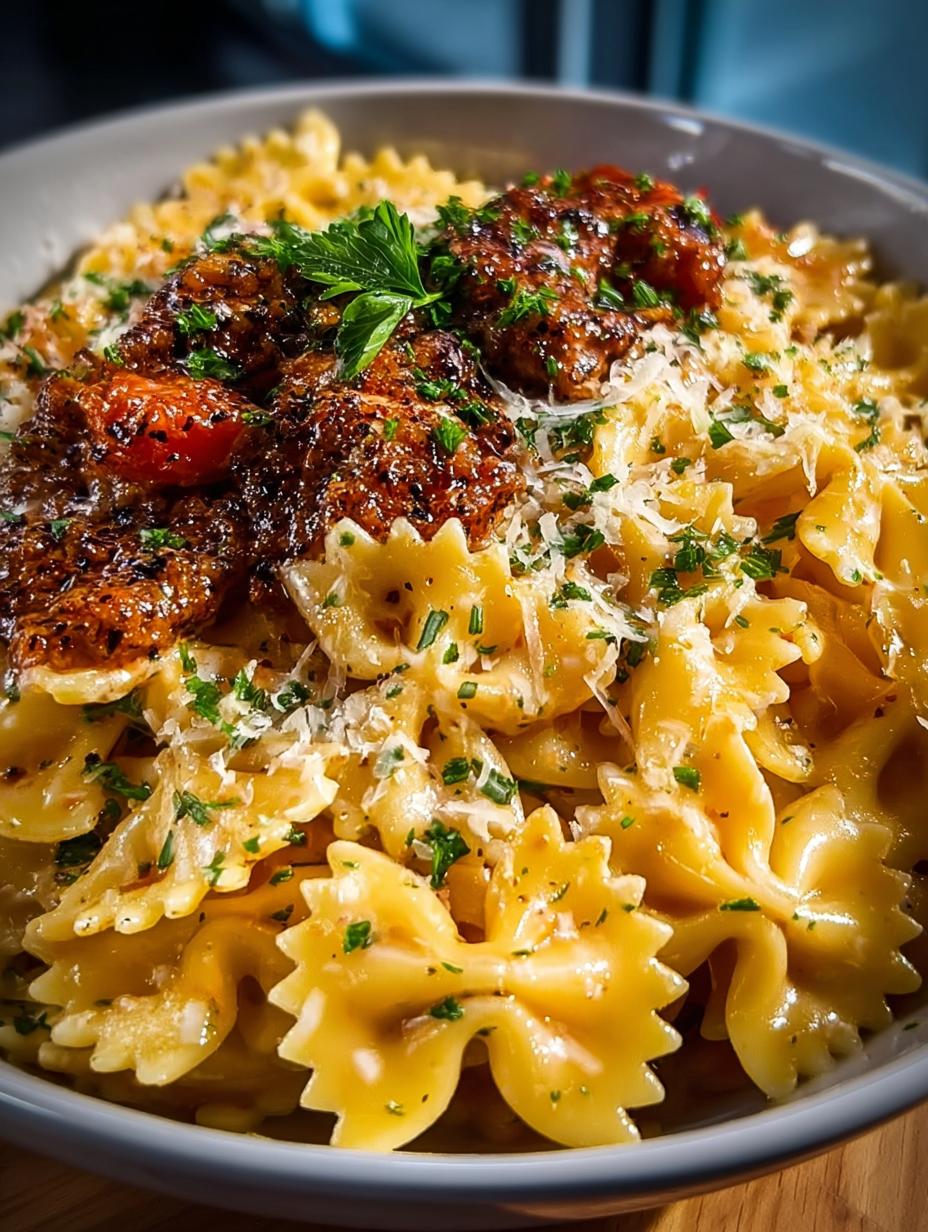 Cheesy Bowtie Pasta Cajun