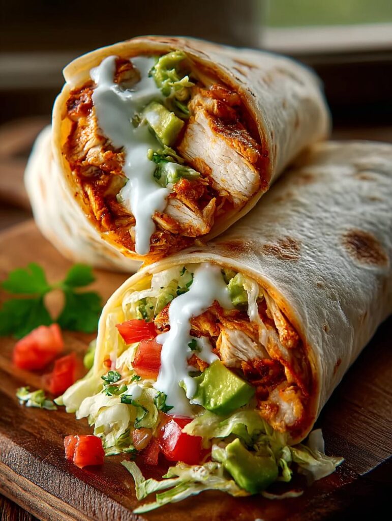 Chicken Avocado Ranch Burritos