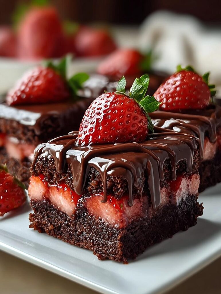 Chocolate Covered Strawberry Brownies