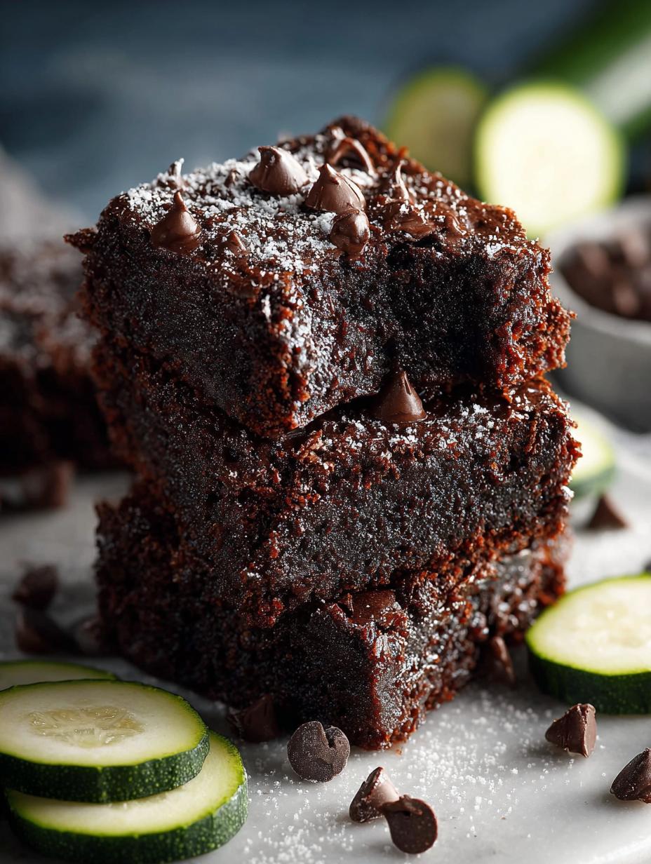 Irresistible chocolate zucchini brownies fresh from oven on cooling rack