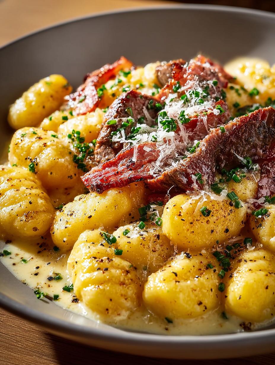 Creamy Beef Carbonara with Gnocchi: 5 Savory Secrets - Creamy Beef Carbonara with - main visual representation
