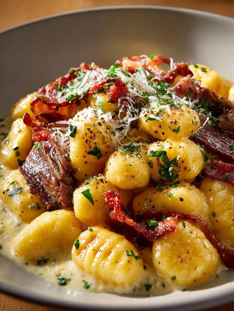 Creamy Beef Carbonara with