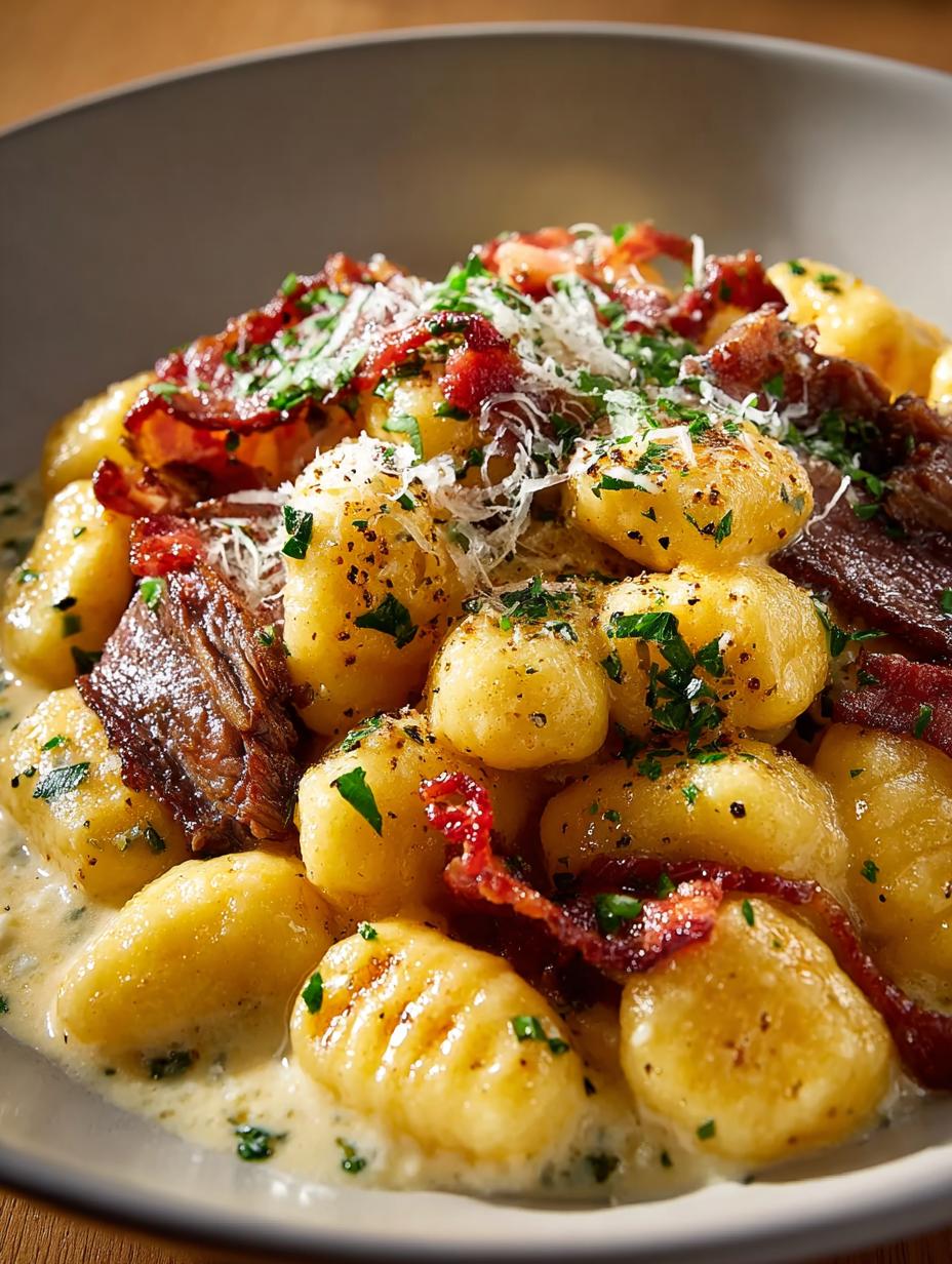 Creamy Beef Carbonara with