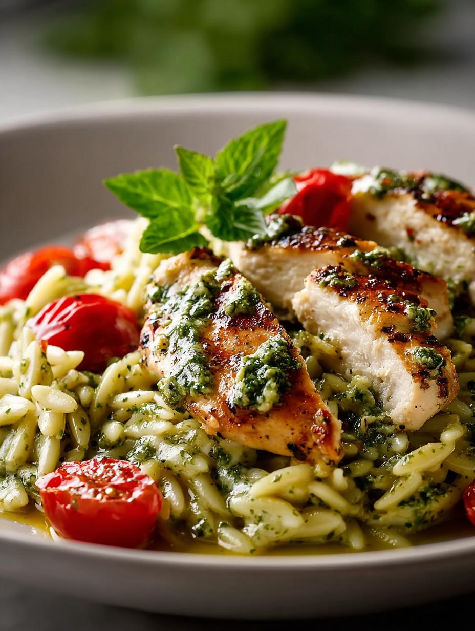 Creamy Pesto Chicken Orzo: 30-Minute Comfort Food Delight 5 Creamy Pesto Chicken Orzo: 30-Minute Comfort Food Delight - Creamy Pesto Chicken Orzo - main visual representation