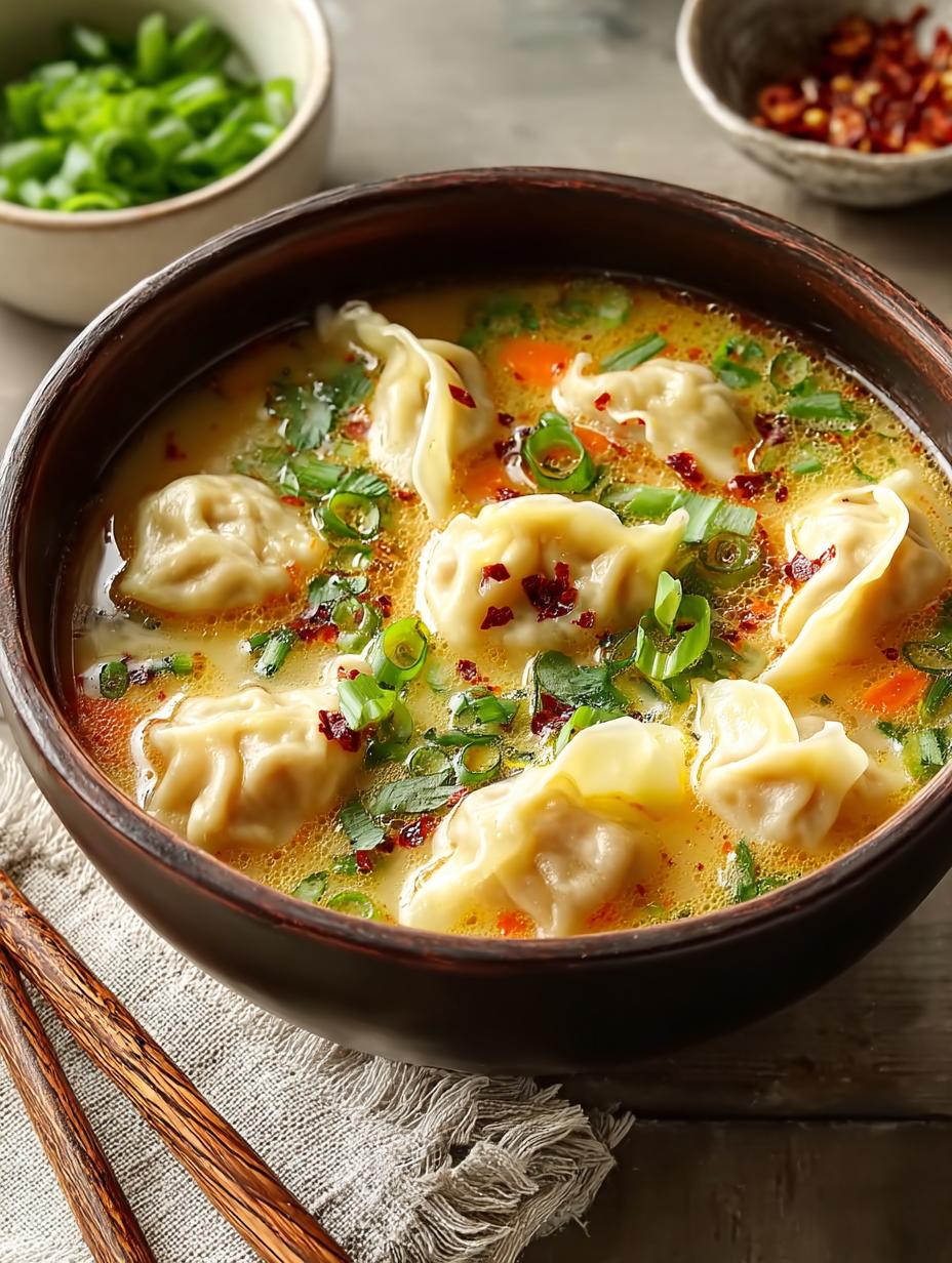 Cozy Creamy Potsticker Soup for Ultimate Comfort - Creamy Potsticker Soup - main visual representation