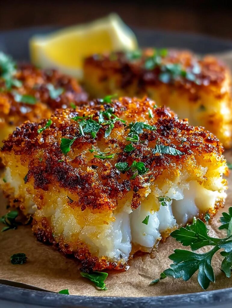 Crispy Parmesan Crusted Baked