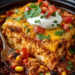 Crockpot Chicken Enchilada Casserole