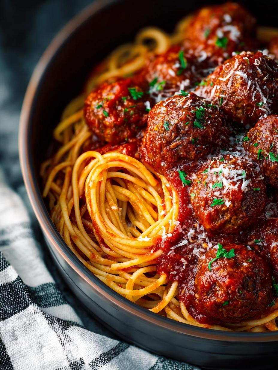 Crockpot Spaghetti Meatballs