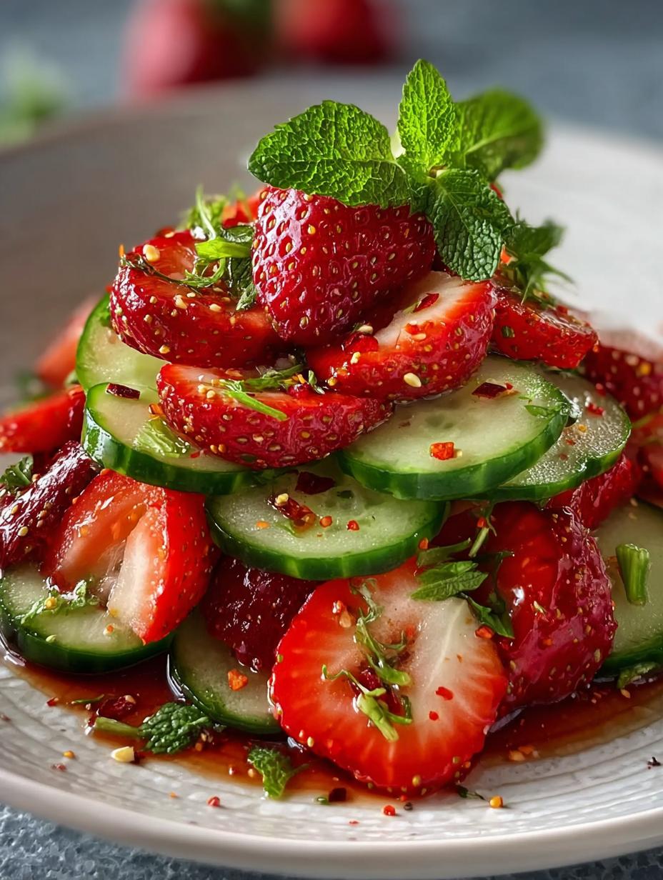 Delicious Cucumber Strawberry Salad for Summer Fun - Cucumber Strawberry Salad - main visual representation