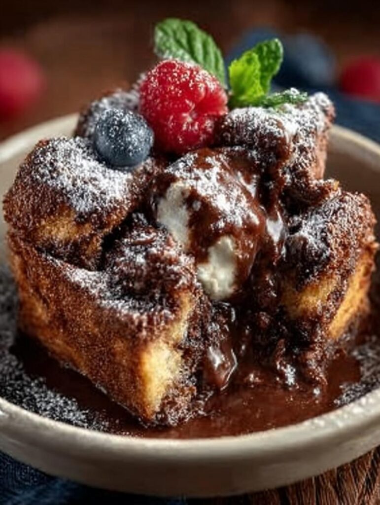 Dark Chocolate Bread Pudding