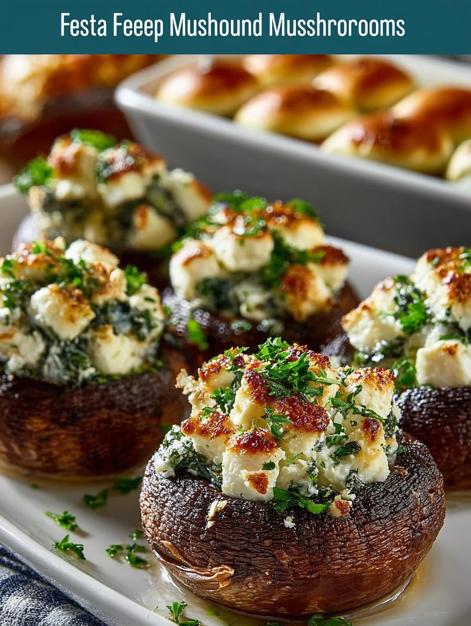 Feta Stuffed Mushrooms