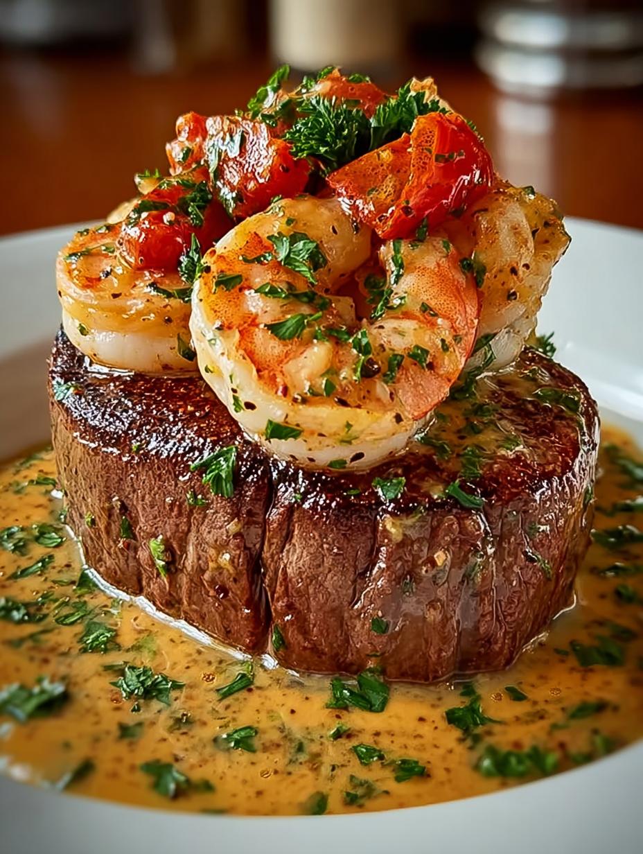 Irresistible Filet Mignon Shrimp Lobster with Cream Sauce - Filet Mignon Shrimp Lobster - additional detail