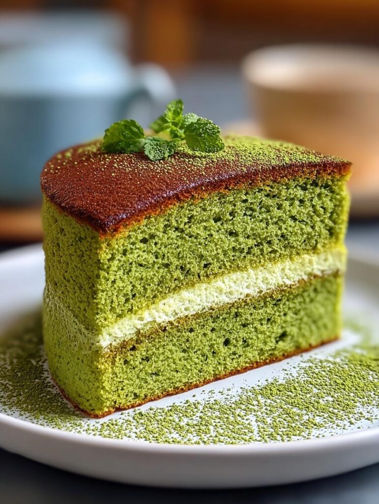 Fluffy Matcha Sponge Cake