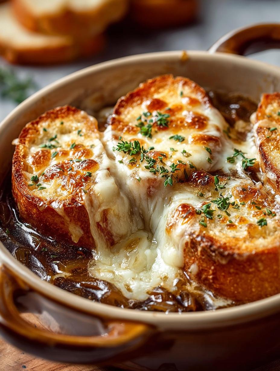 French Onion Soup with Gruyère Cheese: A Comforting Classic - French Onion Soup with - additional detail
