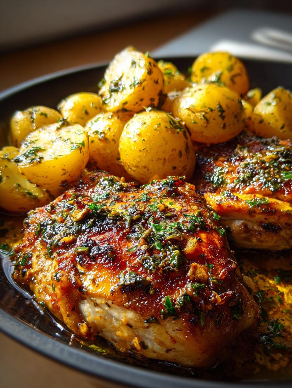Garlic Butter Chicken Potatoes