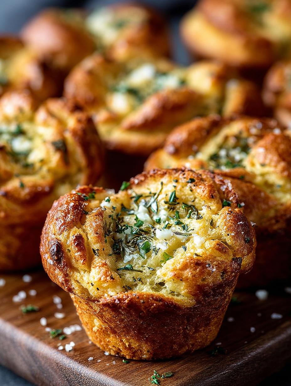 Delicious Garlic Herb Focaccia Muffins Recipe - Garlic Herb Focaccia Muffins - additional detail