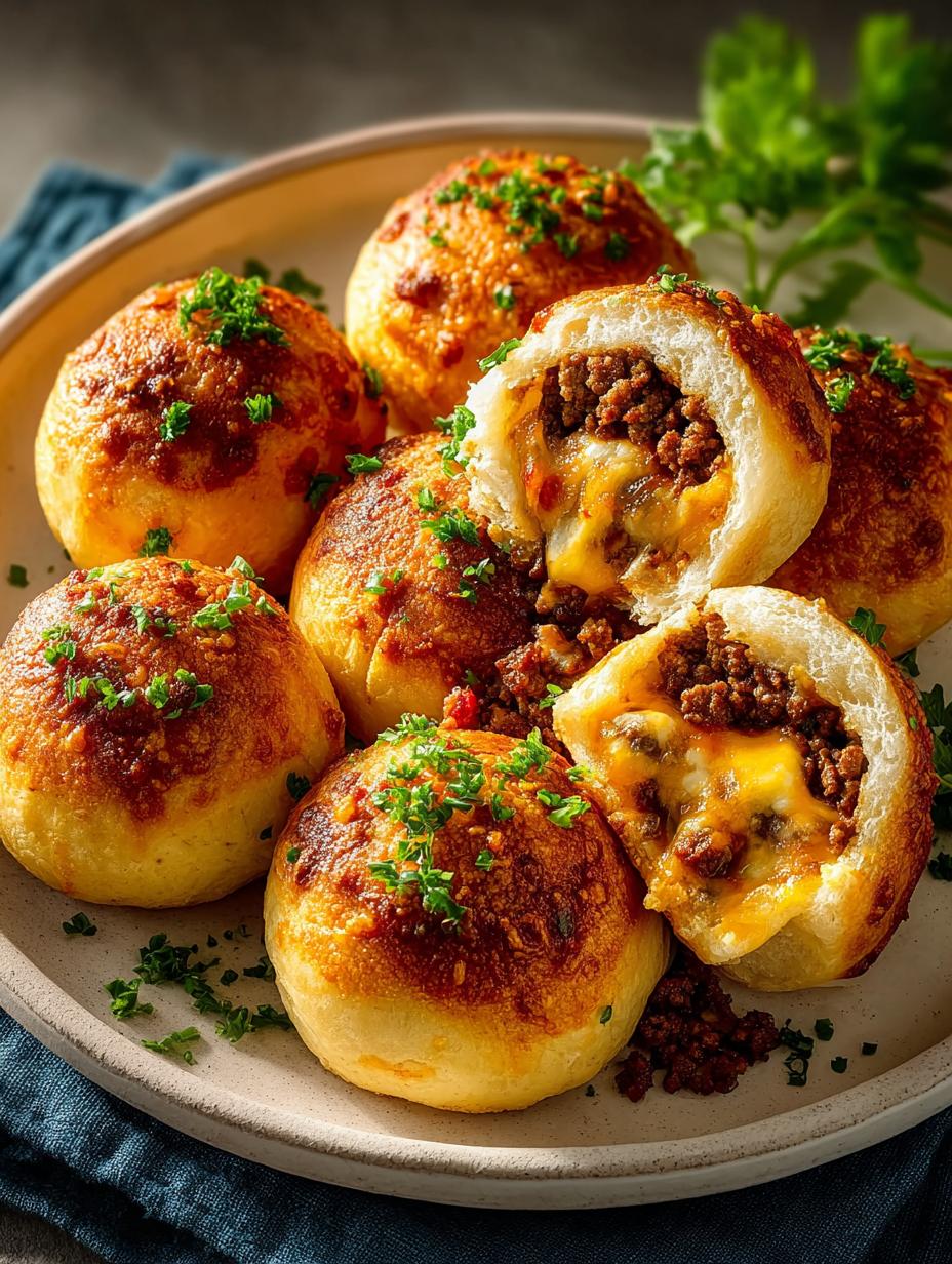 Garlic Parmesan Cheeseburger Bombs: 12 Flavorful Delights - Garlic Parmesan Cheeseburger Bombs - additional detail