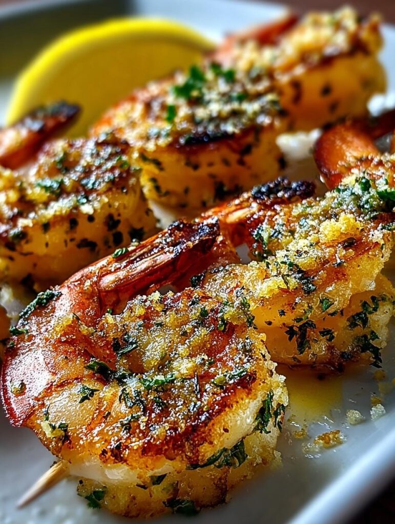 Garlic Parmesan Shrimp Skewers