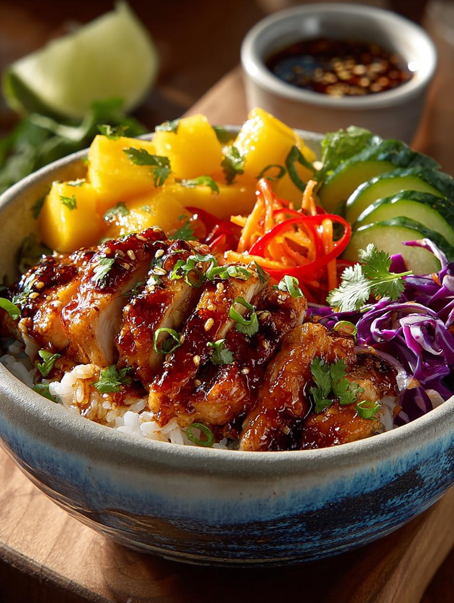 Delicious Glazed Chicken Mango Bowl in 30 Minutes 5 Delicious Glazed Chicken Mango Bowl in 30 Minutes - Glazed Chicken Mango Bowl - main visual representation
