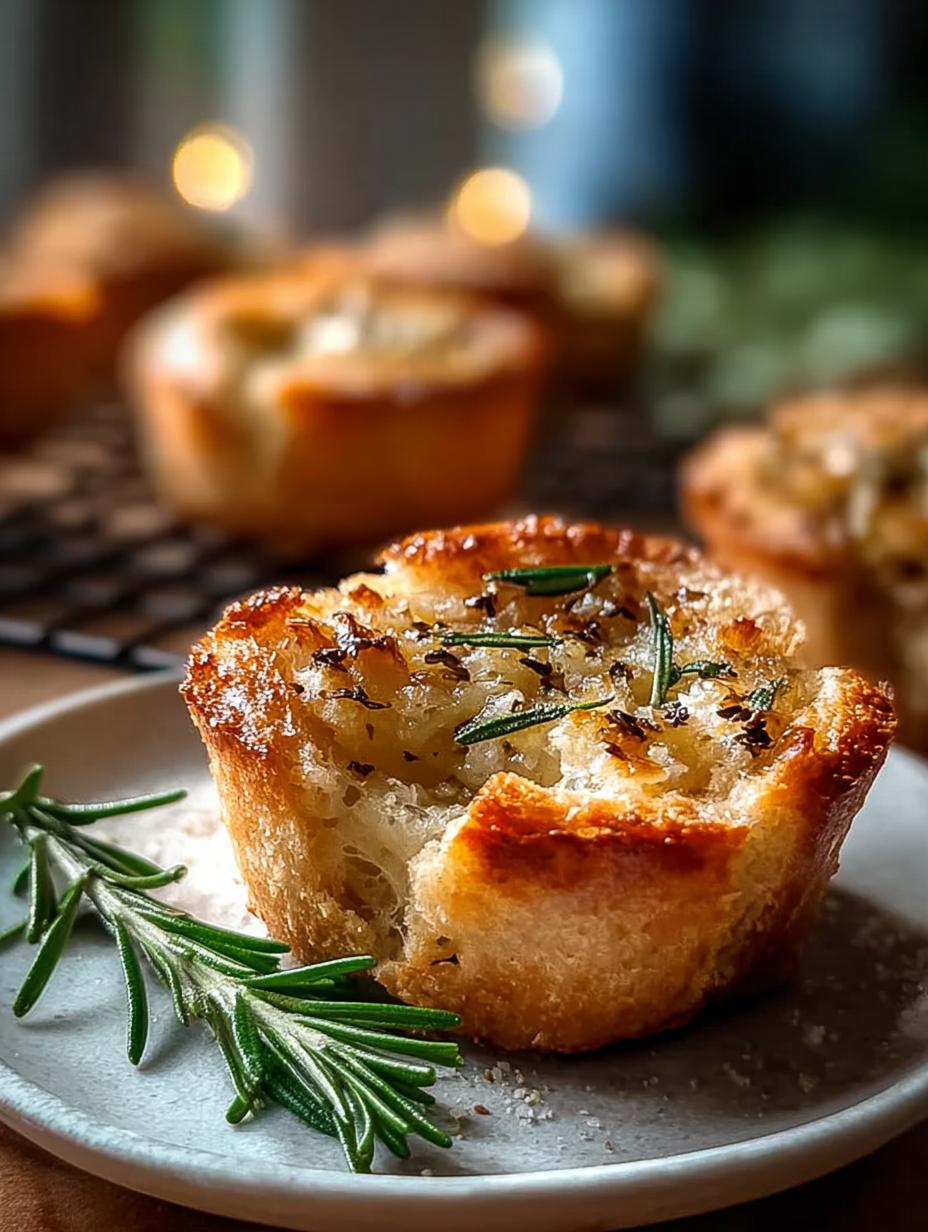Golden Crust Garlic Rosemary Focaccia Muffins Delight - Golden Crust Garlic Rosemary - main visual representation