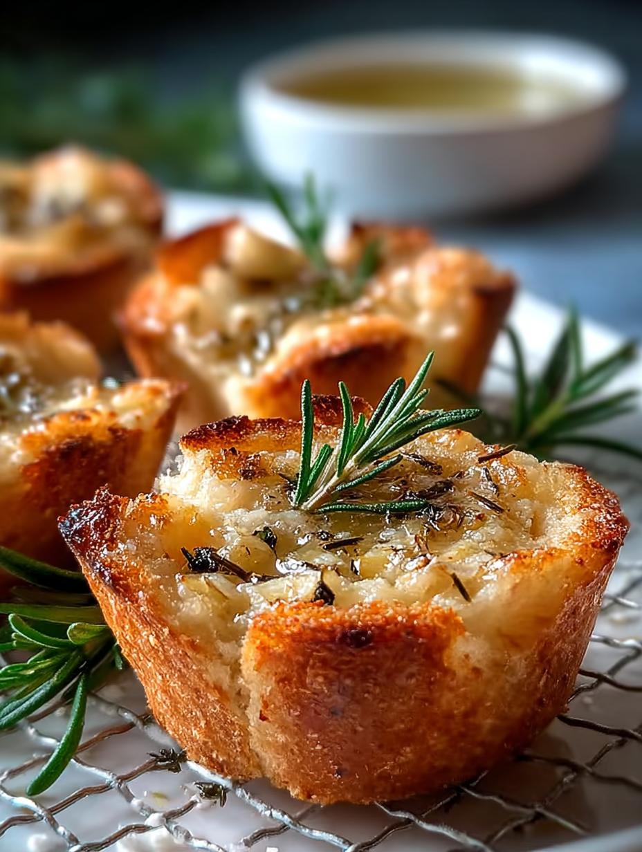 Golden Crust Garlic Rosemary Focaccia Muffins Delight 5 Golden Crust Garlic Rosemary Focaccia Muffins Delight - Golden Crust Garlic Rosemary - additional detail