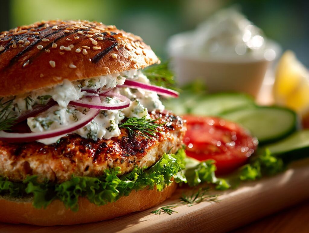 Greek Chicken Burgers with